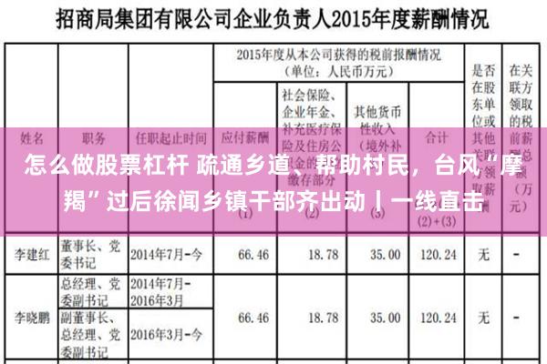 怎么做股票杠杆 疏通乡道、帮助村民，台风“摩羯”过后徐闻乡镇干部齐出动丨一线直击